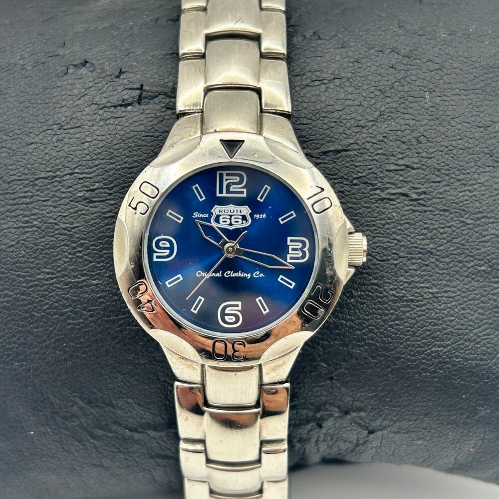 Route 66 Original Clothing Co. St. Steel Blue Face Women’s Watch